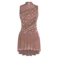 thumbnail image 3 of YiZYiF Women's Sparkly Rhinestone Figure Skating Dress Sleeveless Ballet Skirt Lyrical Dance Leotard Coffee M, 3 of 7