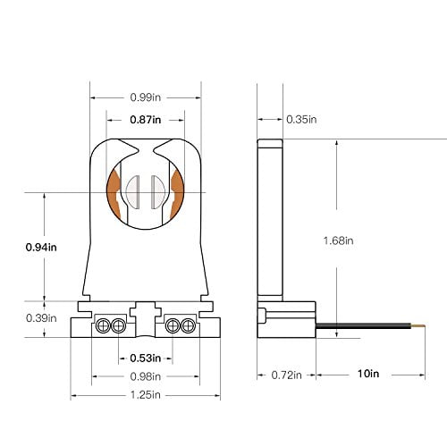 Non Shunted Turn Type T8 Lamp Holder