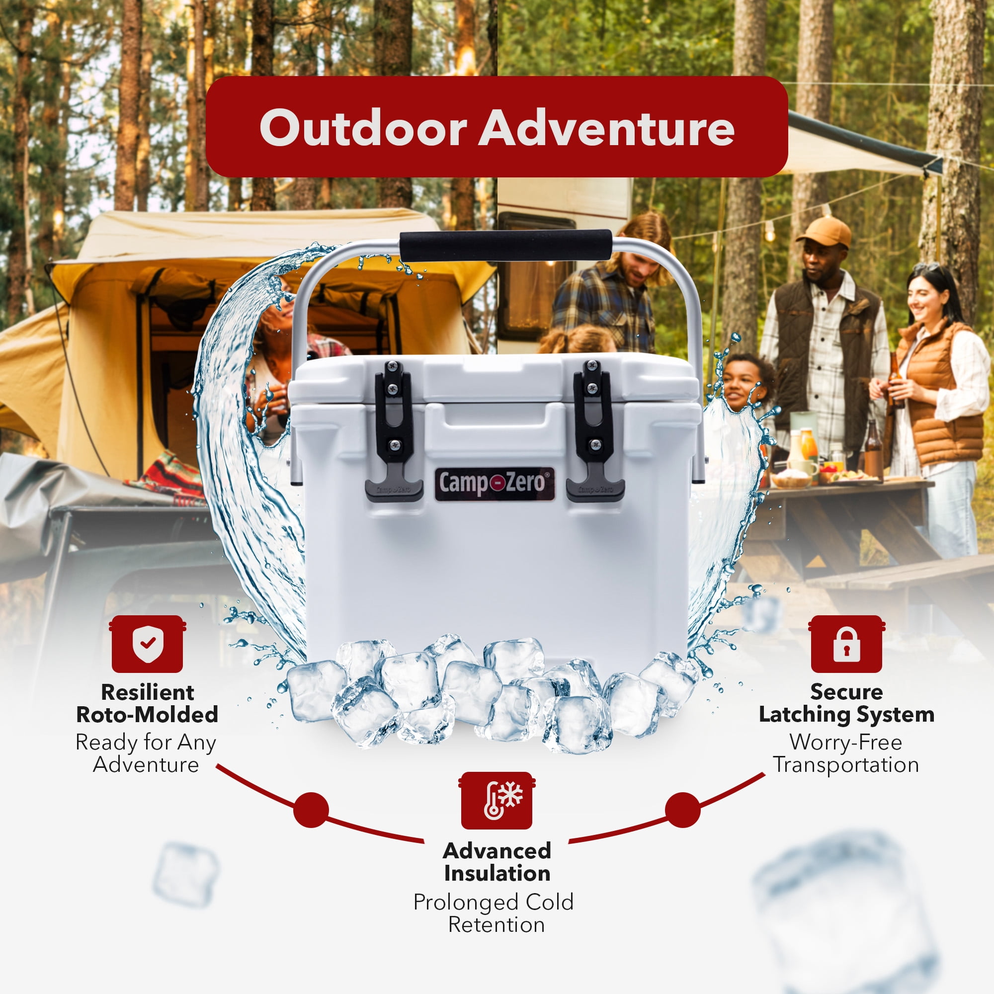 campzreo クーラーボックス 10qt CAMP-ZERO 10L Hard Aluminum Premium Cooler with Carry Handle