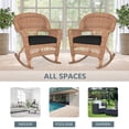 thumbnail image 2 of Jeco Wicker Rocker Chair in Honey with Black Cushion (Set of 2), 2 of 9