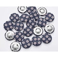 thumbnail image 4 of IBA Indianbeautifulart Blue 2 Hole Artistic Floral Buttons Canvas Fabric Covered Buttons&nbsp;Cloth Embellishments For Scrapbooking Pack Of 50, 4 of 7