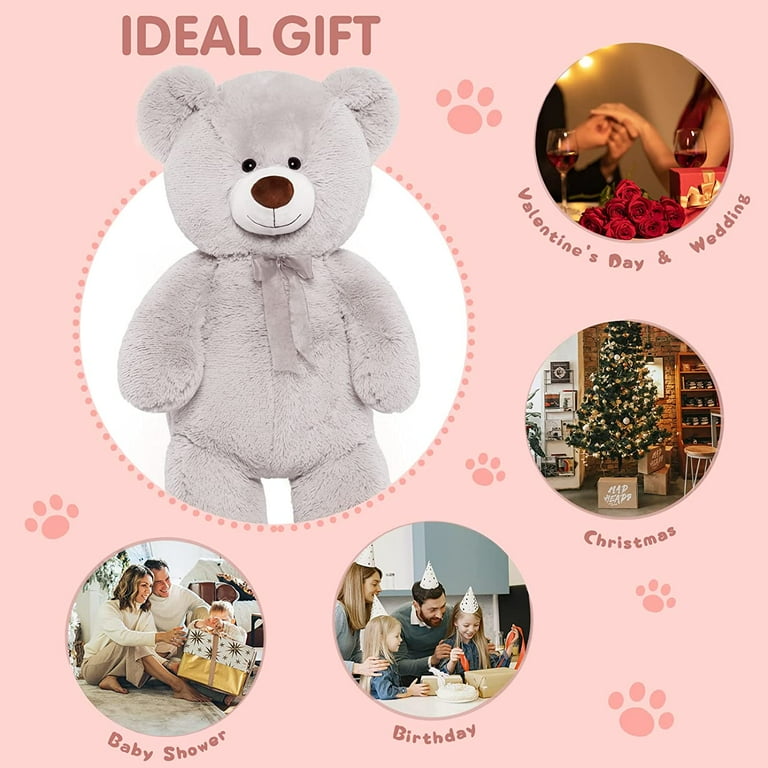 Fluffy MorisMos Giant Teddy Bear 35.4 Stuffed Animal Plush Toy Walmart
