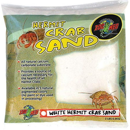 (2 Pack) Zoo Med Hermit Crab Calcium Sand Substrate, 2 Pounds - White