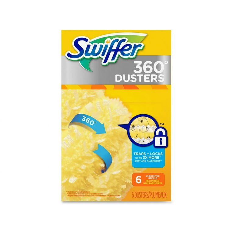 Swiffer 21620 360 Dusters Refill, Dust Lock Fiber, Yellow (6/Box