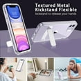 thumbnail image 2 of Design for iPhone 11 Case with Stand, Clear Slim Shockproof Bumper Metal Kickstand Cover Shockproof Protective Hard Phone Case for Apple iPhone 11 6.1", Clear, 2 of 16