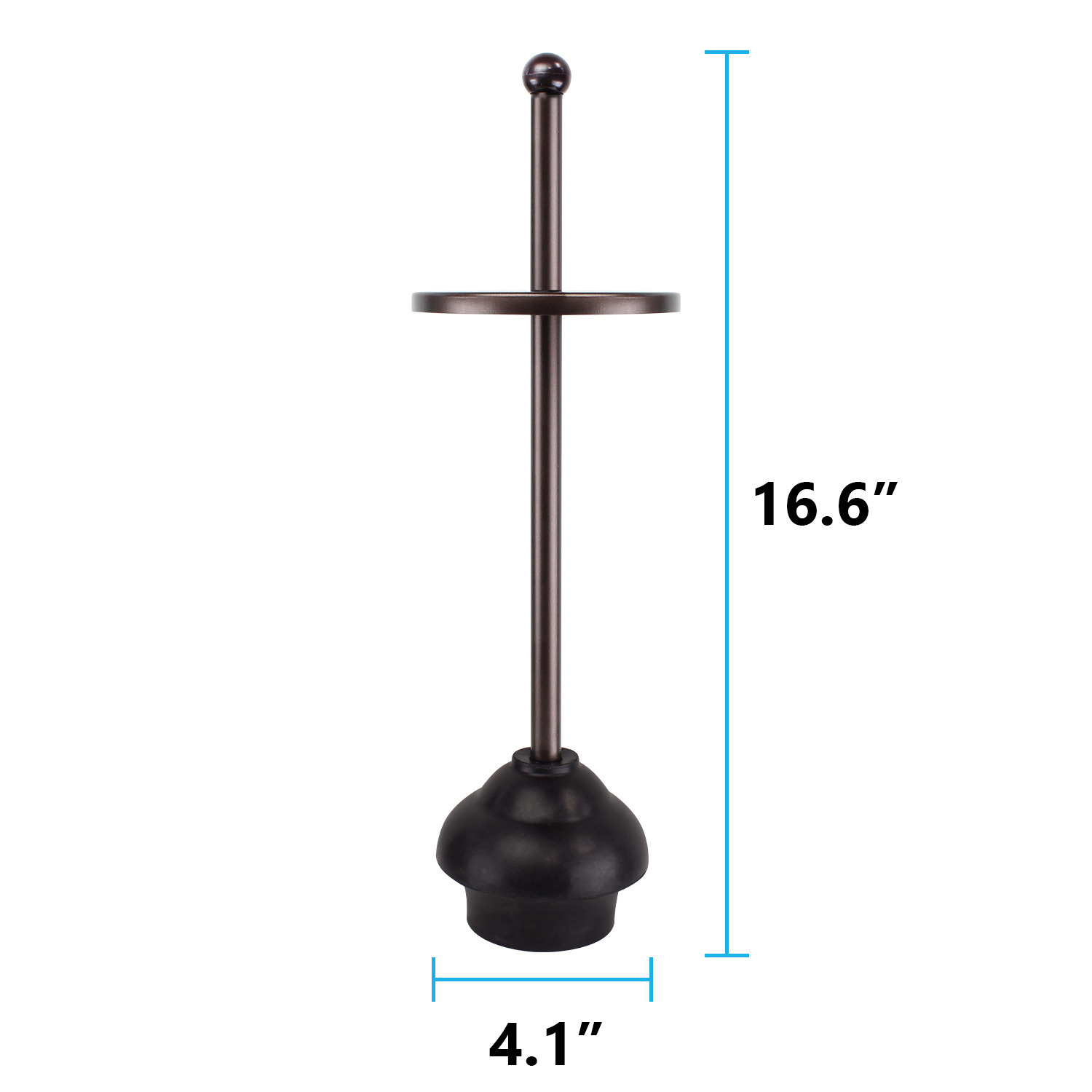 Blue Donuts Toilet Plunger with Holder, Bronze photo 4