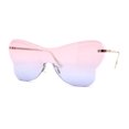 thumbnail image 2 of Womens Shield Oversize Large Butterfly Shape Hippie Sunglasses Gold Pink Blue, 2 of 4