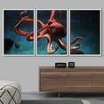 thumbnail image 2 of wall26 - 3 Piece Framed Canvas Wall Art - Common Octopus (Octopus Vulgaris). Wildlife Animal. - Modern Home Art Stretched and Framed Ready to Hang - 16"x24"x3 WHITE, 2 of 5