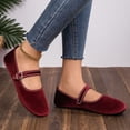 thumbnail image 5 of Ytobaz Mary Jane Shoes for women Buckle Strap Velvet Flats Round Toe Dress Shoes Office Work Wedding Travel Walking Daily Casual Footwear, 5 of 9
