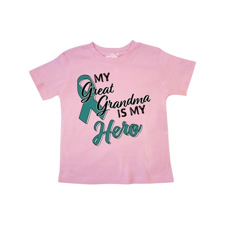 

Inktastic My Great Grandma is my Hero- Ovarian Cancer Awareness Gift Toddler Boy or Toddler Girl T-Shirt