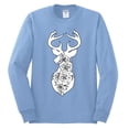 thumbnail image 2 of Deer Rose Animal Lover Mens Long Sleeve Shirt, Light Blue, 2XL, 2 of 3