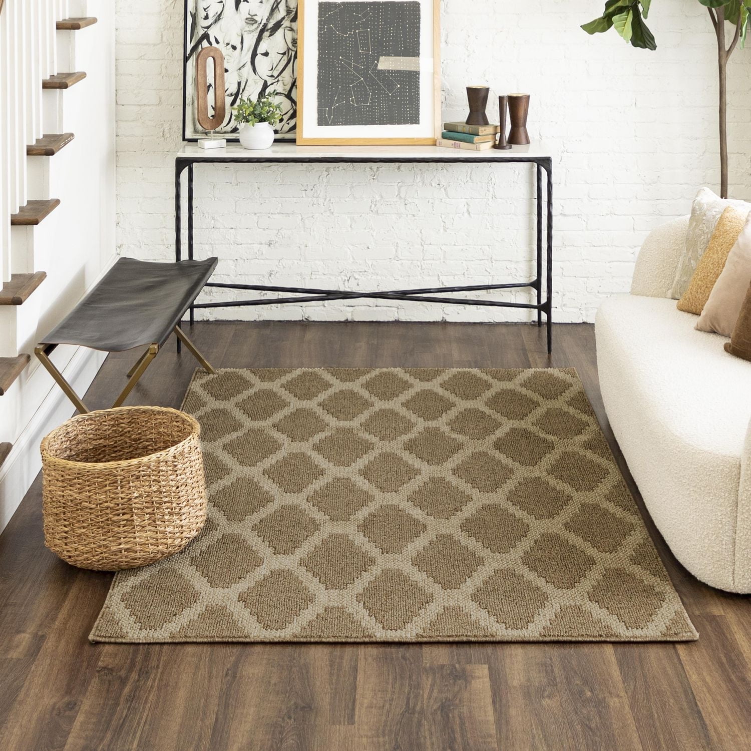Mohawk Home Prism Praline/Tan Tufted Polyester Area Rug