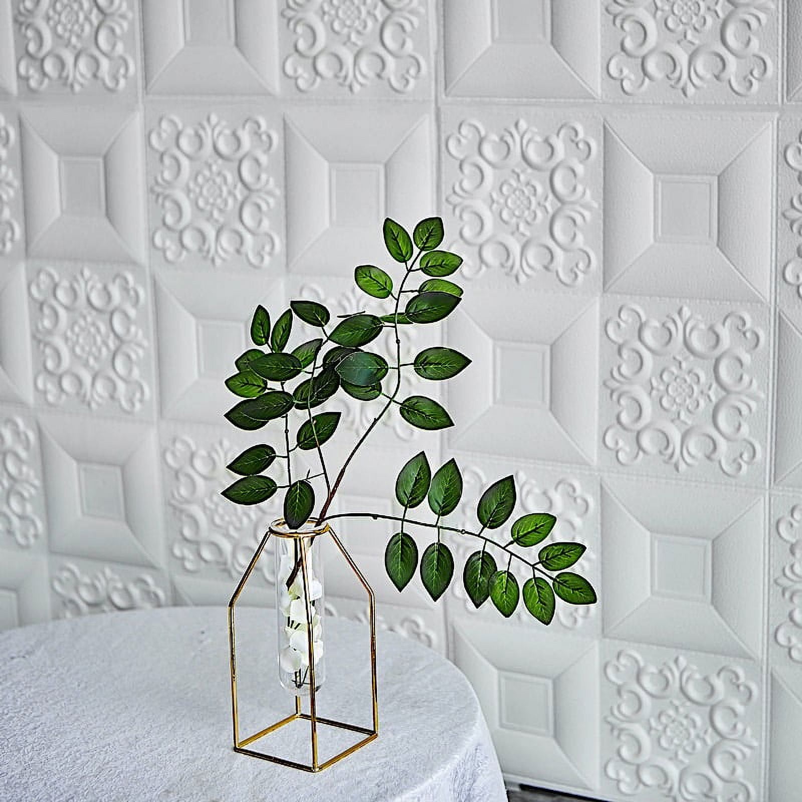 BalsaCircle 10 Pieces 28" White" Self Adhesive French Country Style Foam Wall Panels Backdrop