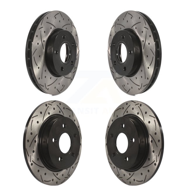 DS-One Front Rear Coated Drilled Slotted Disc Brake Rotors Kit for Car Ford Focus KD-100229