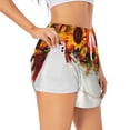 thumbnail image 2 of Bixox Women's Thanksgiving With Autumn pattern 2 in 1 Running Shorts - Lightweight Athletic Workout Gym Yoga Shorts Liner with Pockets - Medium, 2 of 7