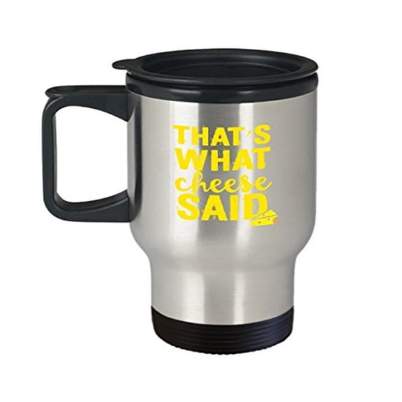 Cheese Travel Mug - Food Lovers Gifts -14 Oz Stainless Steel Cup