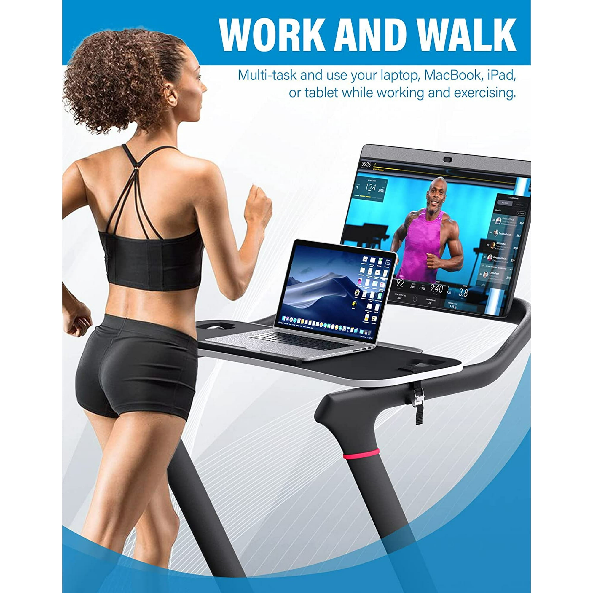 GHSDFBB New Tread Laptop Tray Treadmill Desk Tray Upgrade 36 Treadmill Tray Compatible with The New Peloton Tread Ergonomic Tread Tray for Laptop Easy Mount Exercise Workstation with Pr Walmart