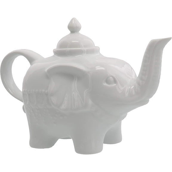 28-Ounce Elephant Teapot, White (901194S1SIOC)