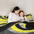 thumbnail image 5 of Homewish Stripe Line Pattern Bedding Comforter Set,Modern Abstract Geometric Twin Comforter Sets,Yellow Black Bedding Set For Girl Teens,Breathable Home Decor Reversible,2 Pieces, 5 of 8