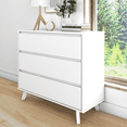 thumbnail image 2 of Max & Lily Solid Wood Scandinavian 3 Drawer Dresser, White, 2 of 8