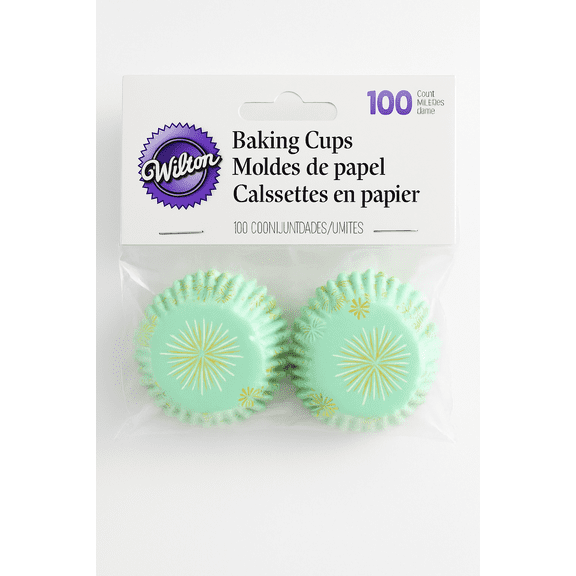Mini Baking Cups, Burst Mint – 100 Count Cupcake Liners