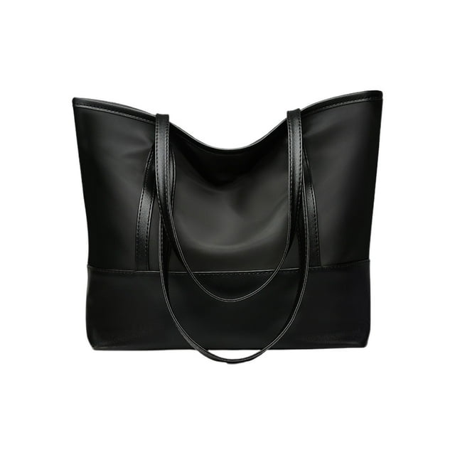 Bolso Grande de Bolsa de Mujer Bolso de Hombro de Gran Capacidad Bolso de Tela de Oxford Empalme de Cuero Suave Bolso Grande