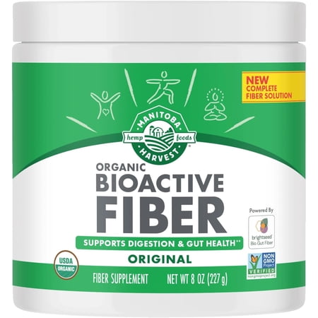 Manitoba Harvest Organic BioActive Fiber Hemp Hull & Psyllium Husk Fiber Original, 8 Oz..
