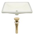 thumbnail image 1 of 18.25-in. W CUPC Rectangle Bathroom Undermount Sink Set In Biscuit - Gold Hardware - Overflow Drain Incl. AI-24838, 1 of 1