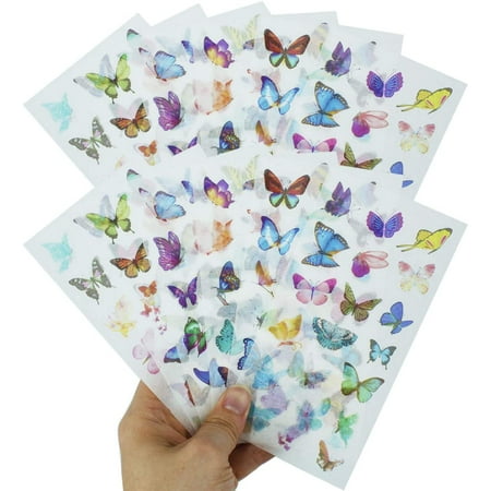 Washi Butterfly Stickers 12 Sheets with Multi Color Butterflies and ...