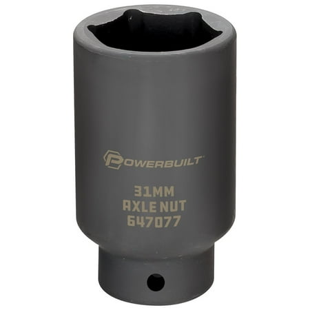 UPC: 0028907272764 | Powerbuilt 1/2 Inch Drive x 31 MM 6 Point Axle Nut Socket – 647077
