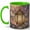 Green, variant on Glowing Lantern Coffee Mug, Night Garden Mug for Women, Watercolor Lantern with Moths, Flowers and Moonlight, Cozy Fantasy Gift, Ceramic 11 Oz Cup