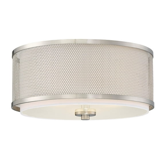 Trade Winds Mesh 3-Light Flush Mount in Brushed Nickel