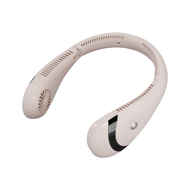 Kuymtek Ventilador Cuello Sin Aspas Cómodo Ventilador Plegable Con Banda para El Cuello para Exteriores (rosa)