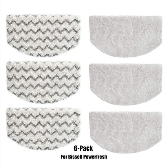 KEINXS 6-Pack Steam Mop Pads Replacement for Bissell Powerfresh 1940 1544 1440 Series Model 1544A 2075A 1806 5938 1940W 19404 1940A