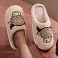 thumbnail image 5 of Gaexia Women's Winter Slippers Cozy Couple Cow Print Cartoon Fuzzy Warm Shoes Indoor Outdoor Comfortable Non- Soft Sole, 5 of 7