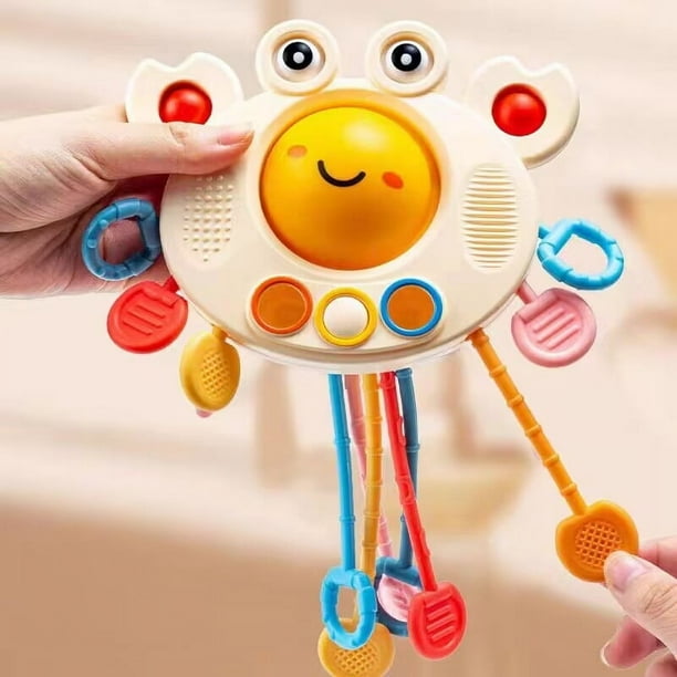 Juguetes Montessori para bebé de 6 a 12 meses cuerda de tracción de silicona sensorial juguete de actividad de dentición desarrollo de niños pequeños regalo educativo