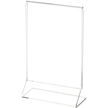 Plymor Clear Acrylic Sign Display / Literature Holder (Side-Load), 3.5" W x 5" H (6 Pack)