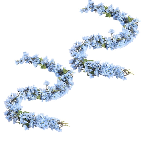 OFFIGAM 2Pcs Wisteria Hanging Flowers Garland Blue Artificial For Wedding Decoration