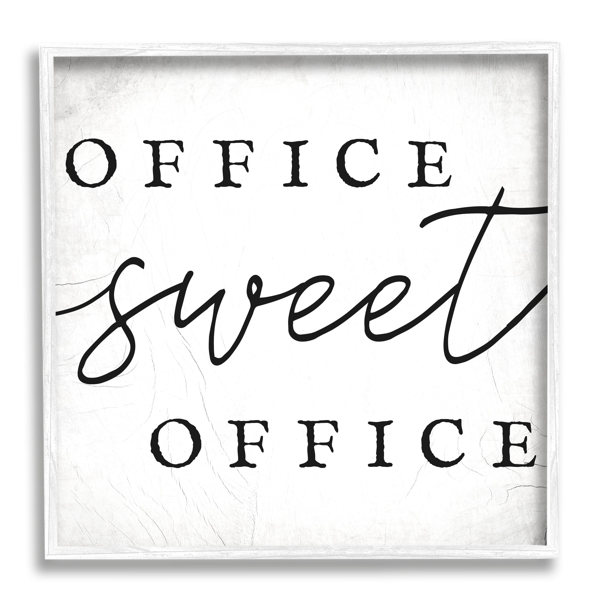 Stupell Industries Office Sweet Office Phrase Minimal Black White Typography, 24 x 24,Design by Daphne Polselli