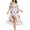 White, variant on Fesfesfes Plus Size Dress for Women V Neck Floral Print Boho Dress Loose Casual Hollow Out Cold Shoulder Sling Dress Ruffle Slit Wrap Dress Beach Wear Spring Dress