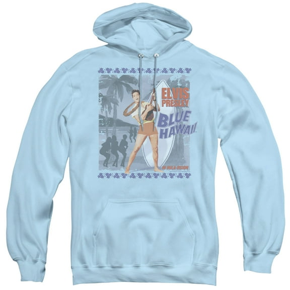 Elvis Presley Blue Hawaii Poster Adult Pullover Hoodie Sweatshirt Light Blue