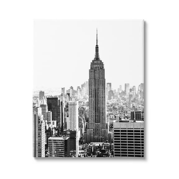 Stupell Industries New York Urban City Skyscrapers Downtown Skyline Photograph Gallery Wrapped Canvas Print Wall Art, Design by Bill Carson Photography