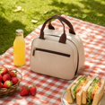 thumbnail image 5 of Insulated Lunch Bag for Adults Work Use, Beige Lunch Box Reusable Insulated Lunch Tote for Women and Men, 5 of 6