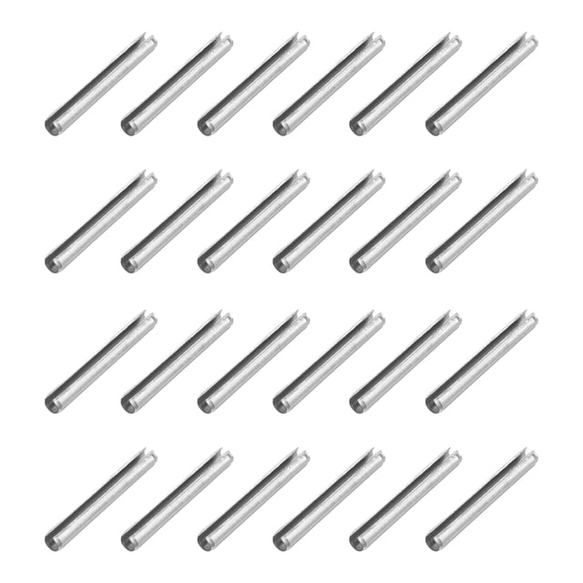 Uxcell 60Pcs Slotted Split Roll Pins 4/25 Inch(4mm) Dia. 1 Inch(25mm) Length Steel Spring Tension Expansion Dowels for Secure Fastening, Silver