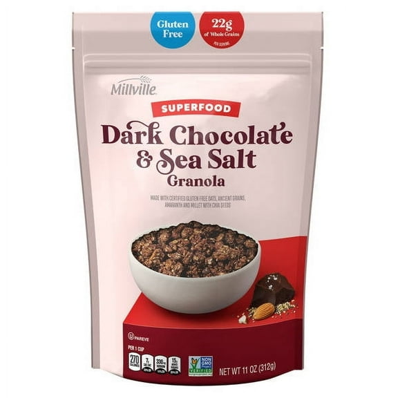 Dark Chocolate Sea Salt Super Foods Gluten Free Granola, 11 oz- Pack of 2
