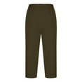 thumbnail image 6 of Miluxas Capri Pants for Women High Waisted Pull On Elastic Waist Dressy Casual Stretchy Capris Trousers Pants Army Green XL(XL), 6 of 7