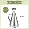 thumbnail image 2 of Drip-proof oil bottle made of stainless steel, oil bottle with spout 500ml 0.5l -ideal for dumping and sprinkling olive oil and other liquids-ea, 2 of 5