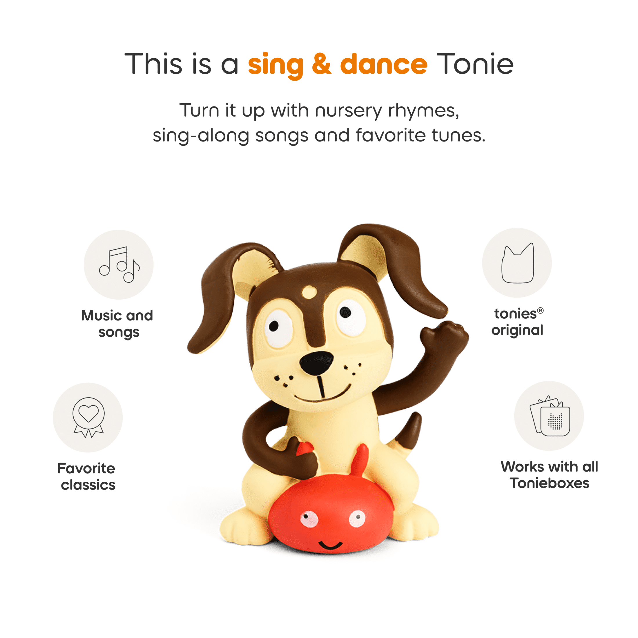 tonies Children's Songs Playtime Audio Figurine with 34 Songs for