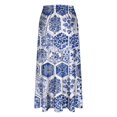 thumbnail image 4 of Maxi Skirts for Women Floral Casual Comfort A line Summer Skirts Bohemian High Waist Flowy Skirt with Pockets, 4 of 6