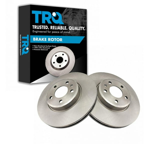 TRQ Front Brake Rotors Set Vented Fits Select 2017-2020 Audi A4 2017-2023 A4 Quattro 2021-2023 A5 Sportback